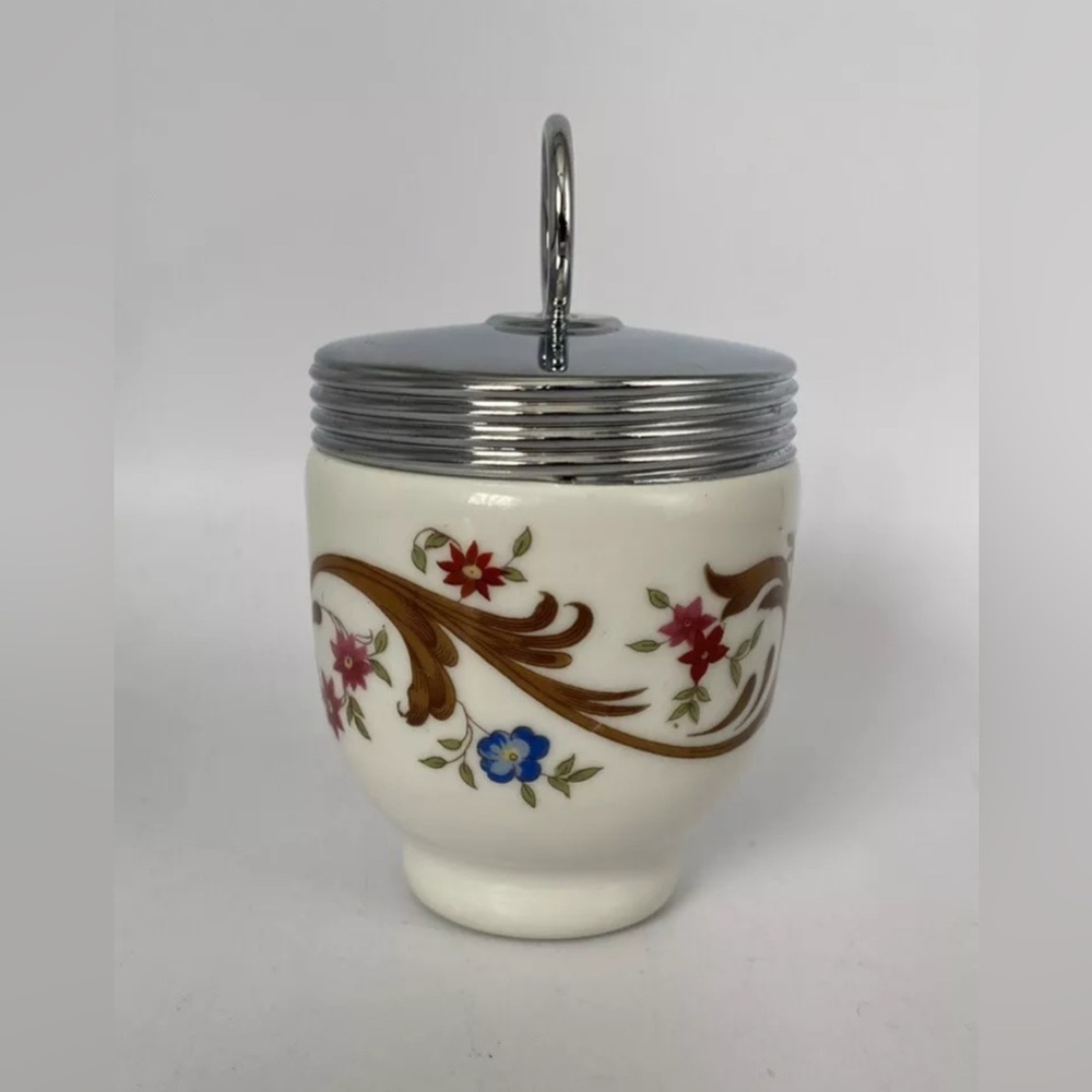 Vintage Royal Worcester Single Egg Coddler Cup Old Bournemouth Floral Pattern